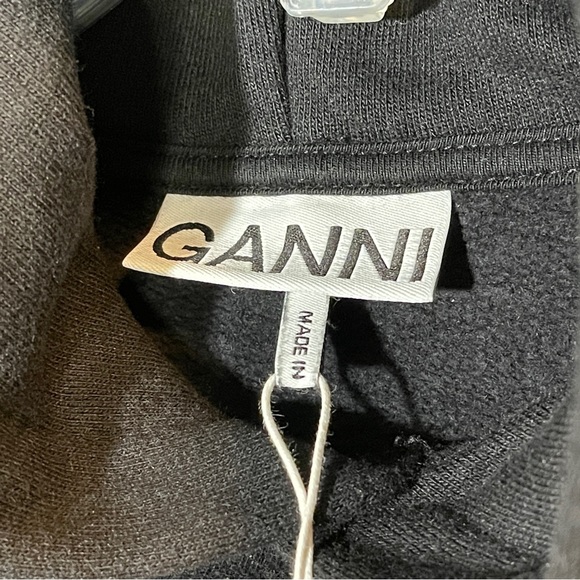 GANNI Software embroidered logo hoodie Black XXS - Picture 4 of 10